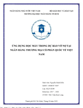 Ứng dụng học máy trong dự báo vỡ nợ tại ngân hàng thương mại cổ phần quốc tế việt nam 2021