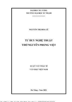 Tư duy nghệ thuật thơ nguyễn phong việt