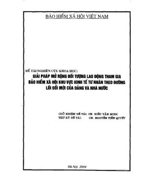 Giải pháp mở rộng đối tượng lao động tham gia bảo hiểm xã hội khu vực kinh tế tư nhân theo đường lối đổi mới của đảng và nhà nước