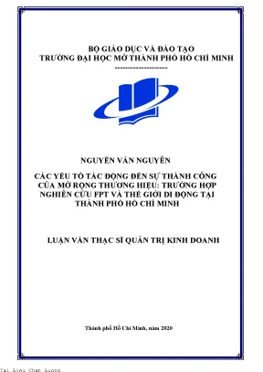 Các yếu tố tác động đến sự thành công của mở rộng thương hiệu