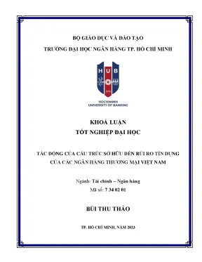 Tác động của cấu trúc sở hữu đến rủi ro tín dụng của các ngân hàng thương mại việt nam