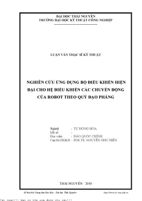 Nghiên cứu ứng dụng bộ điều khiển hiện đại cho hệ điều khiển các chuyển động của robot theo quỹ đạo phẳng