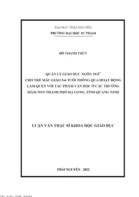 Quản lý hoạt động giáo dục phòng ngừa nạn tảo hôn cho học sinh ở các trường phổ thông dân tộc bán trú trung học cơ sở huyện điện biên đông tỉnh điện biên