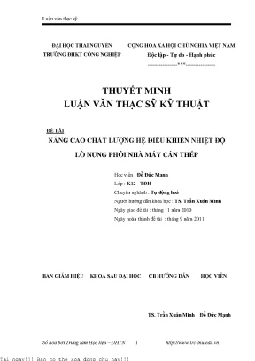 Nâng cao chất lượng hệ điều khiển nghiệt độ lò nung phôi nhà máy cán thép