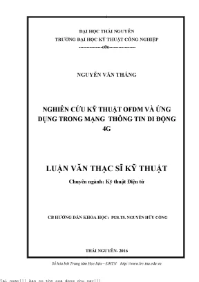 Nghiên cứu kỹ thuật ofdm và ứng dụng trong mạng thông tin di động 4g