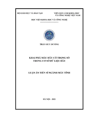 Khai phá mẫu dãy có trọng số trong cơ sở dữ liệu dãy