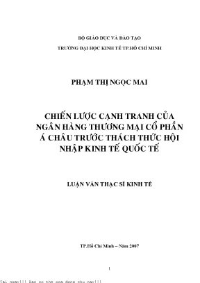 Chiến lược cạnh tranh của ngân hàng thương mại cổ phần á châu trước thách thức hội nhập kinh tế quốc tế