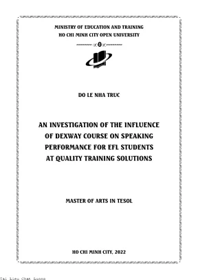 An investigation of the influence of dexway course on speaking performance for efl students at quality training solutions