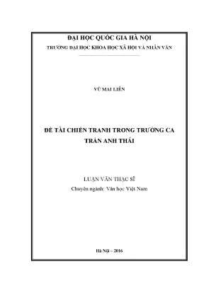 Đề tài chiến tranh trong trường ca trần anh thái