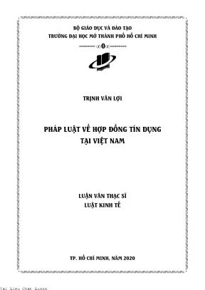 Pháp luật về hợp đồng tín dụng tại việt nam