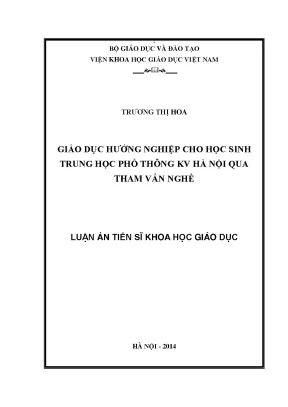 Giáo dục hướng nghiệp cho học sinh trung học phổ thông kv hà nội qua tham vấn nghề