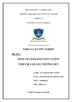 Kiểm tra đảm bảo chất lượng thiết bị x quang thường quy
