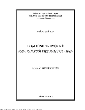 Loại hình truyện kể qua văn xuôi việt nam 1930 1945