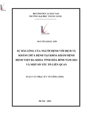 Sự hài lòng của người bệnh với dịch vụ khám chữa bệnh tại khoa khám bệnh bệnh viện đa khoa tỉnh hòa bình năm 2022 và một số yếu tố liên quan