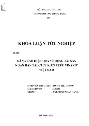 Nâng cao hiệu quả sử dụng tài sản ngắn hạn tại ctcp kiến trúc vinavic việt nam