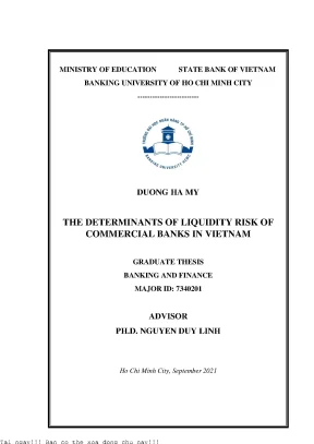 The determinants of liquidity risk of commercial banks in vietnam 2021