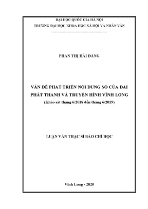 Luận văn thạc sĩ báo chí vấn đề phát triển nội dung số của đài phát thanh và truyền hình vĩnh long