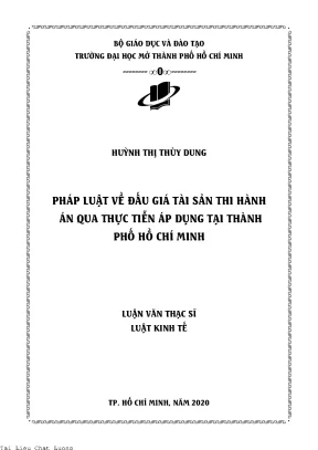 Pháp luật về đấu giá tài sản thi hành án qua thực tiễn áp dụng tại thành phố hồ chí minh
