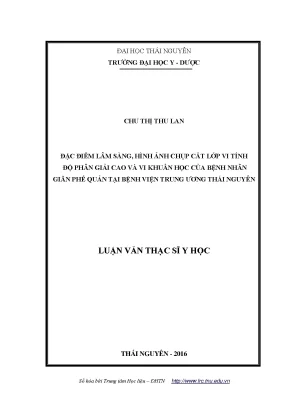 Đặc điểm lâm sàng hình ảnh chụp cắt lớp vi tính độ phân giải cao và vi khuẩn học qua dịch rửa phế quản của bệnh nhân giãn phế quản tại bệnh viện trung ương thái nguyên compressed