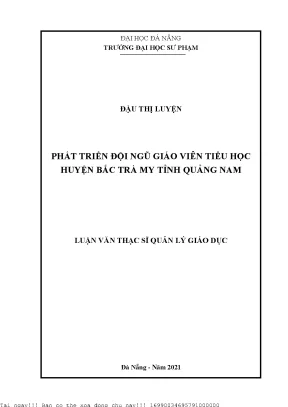 Phát triển đội ngũ giáo viên tiểu học huyện bắc trà my tỉnh quảng nam