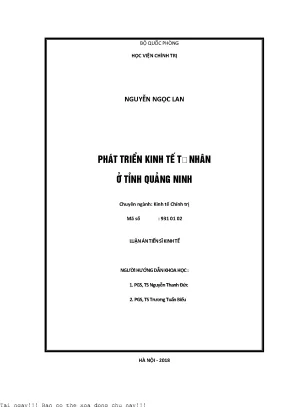 Phát triển kinh tế tư nhân ở tỉnh quảng ninh