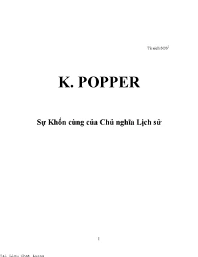 Sự khốn cùng của chủ nghĩa lịch sử the poverty of historicism