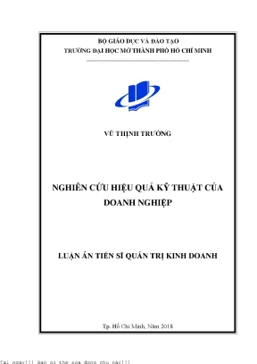 Nghiên cứu hiệu quả kỹ thuật của doanh nghiệp