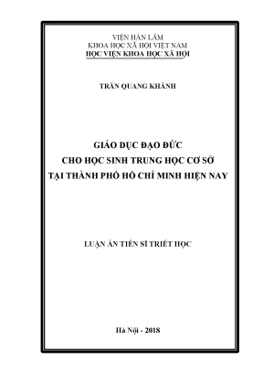 Giáo dục đạo đức cho học sinh trung học cơ sở tại thành phố hồ chí minh hiện nay