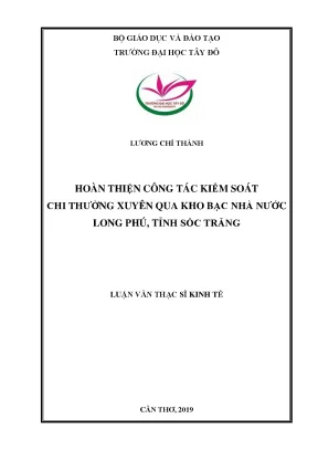 Hoàn thiện công tác kiểm soát chi thường xuyên qua kho bạc nhà nước long phú sóc trăng