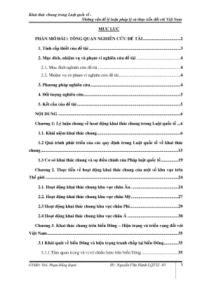 Khai thác chung trong luật quốc tế những vấn đề lý luận pháp lý và thực tiễn đối với việt nam