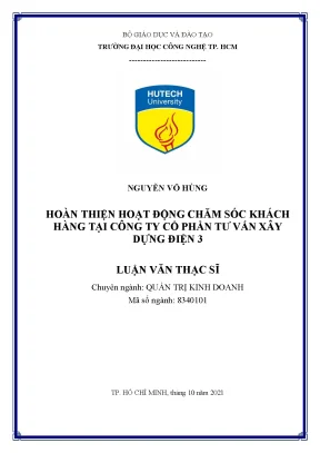 Hoàn thiện hoạt động chăm sóc khách hàng tại công ty cổ phần tư vấn xây dựng điện 3