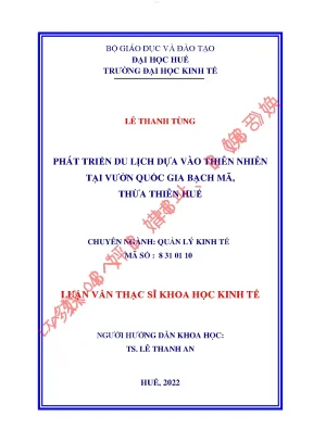 Phát triển du lịch dựa vào thiên nhiên tại vườn quốc gia bạch mã thừa thiên huế