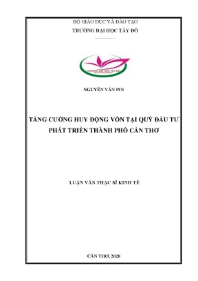 Tăng cường huy động vốn tại quỹ đầu tư phát triển thành phố cần thơ