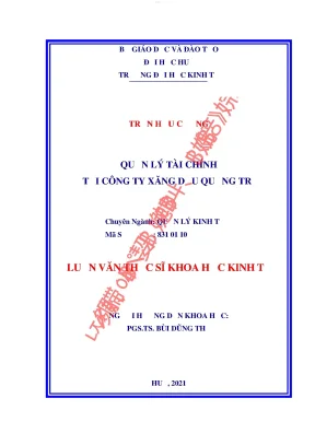 Quản lý tài chính tại công ty xăng dầu quảng trị