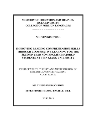 Improving reading comprehension skills through cooperative learning for the second year non english majored students at tien giang university