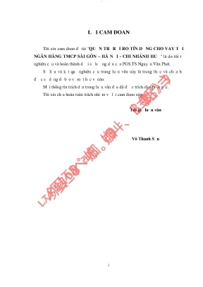 Quản trị rủi ro tín dụng cho vay tại ngân hàng tmcp sài gòn hà nội chi nhánh huế