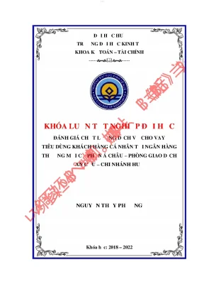 Đánh giá chất lượng cho vay tiêu dùng đối với khách hàng cá nhân tại ngân hàng tmcp á châu acb pgd an cựu chi nhánh huế