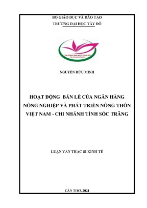 Hoạt động bán lẻ của ngân hàng nông nghiệp và phát triển nông thôn việt nam chi nhánh tỉnh sóc trăng