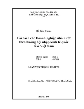 Cải cách các doanh nghiệp nhà nước theo hướng hội nhập kinh tế quốc tế ở việt nam