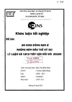 An ninh đông nam á những năm đầu thế kỷ xxi lý luận và cách tiếp cận đối với asean