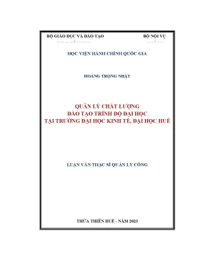 Quản lý chất lượng đào tạo trình độ đại học tại trường đại học kih tế đại học huế