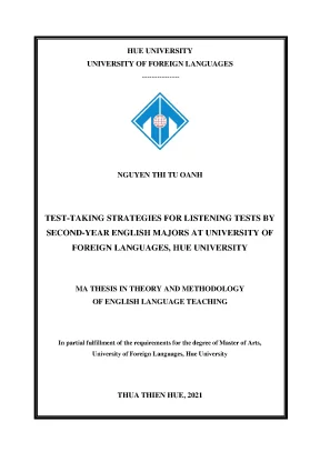 Test taking strategies for listening tests by second year english majors at university of foreign languages hue university