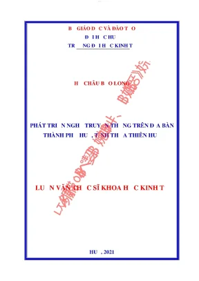 Phát triển nghề truyền thống trên địa bàn thành phố huế tỉnh thừa thiên huế
