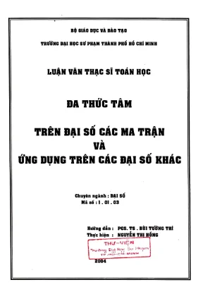 Đa thức tâm trên đại số các ma trận và ứng dụng trên các đại số khác