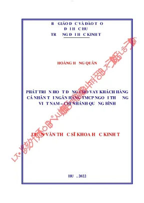 Phát triển hoạt động cho vay khách hàng cá nhân tại vietcombank quảng bình