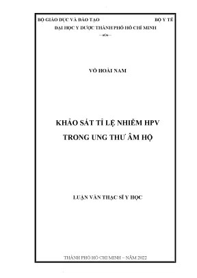 Khảo sát tỉ lệ nhiễm hpv trong ung thư âm hộ