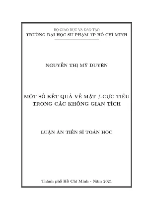 Một số kết quả về mặt f cực tiểu trong các không gian tích