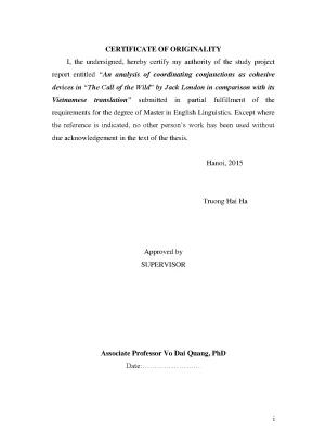 An analysis of coordinators as cohesive devices in the call of the wild by jack london in comparison with its vietnamese translation