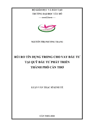 Rủi ro tín dụng trong cho vay đầu tư tại quỹ đầu tư phát triển thành phố cần thơ