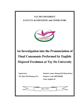 An investigation into the pronunciation of final consonants performed by english majored freshmen at tay do university